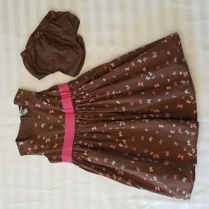 GAP Girls Brown & Pink Sleeveless Butterfly Dress